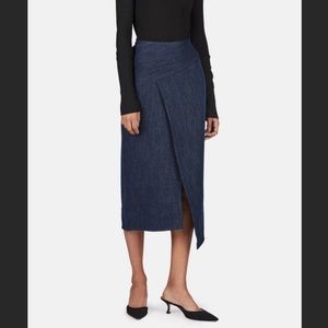 NWT Atea Oceanie Blue Wrap Midi Skirt - Sz 36 US 4